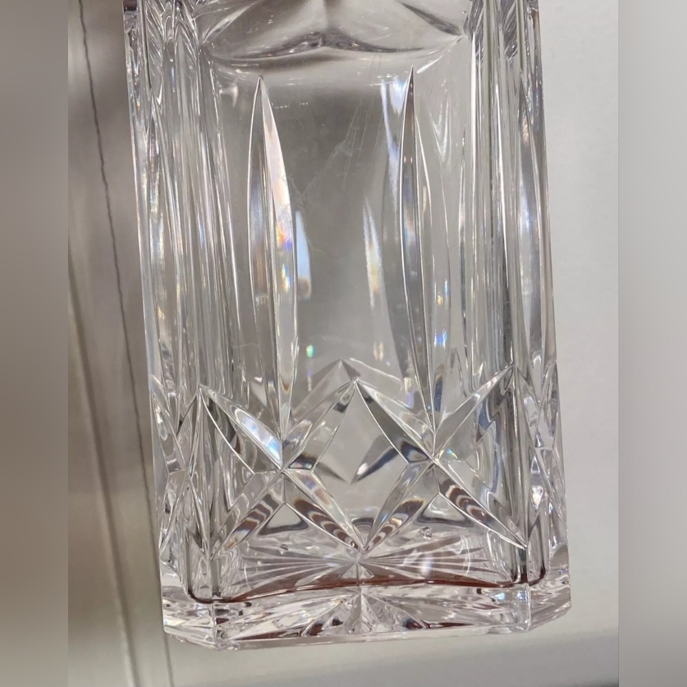 Vintage Signed ATLANTIS "Miguel" Genuine Hand Blown Crystal 10" Square Decanter - Picture 8 of 13